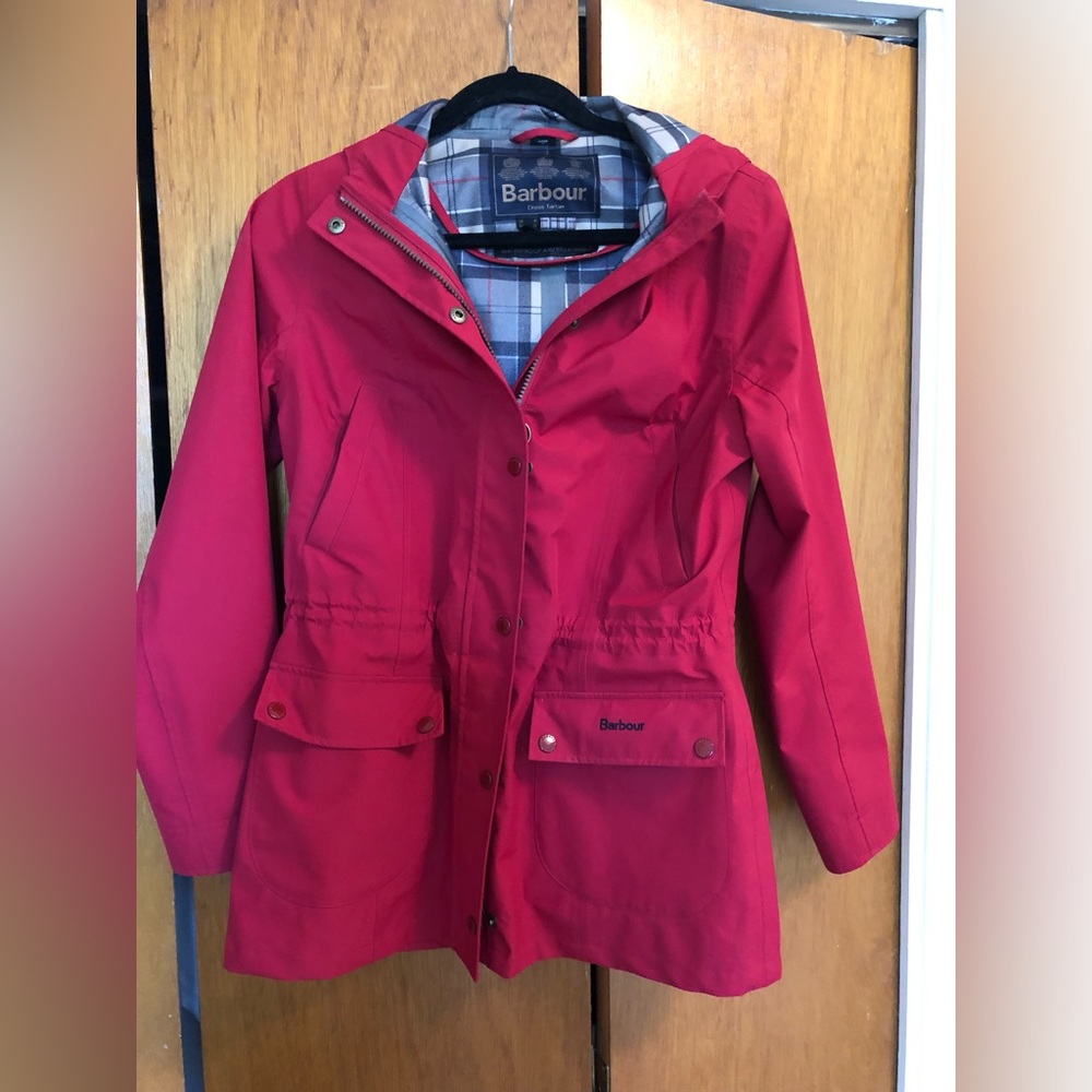 Red Barbour Rain Coat